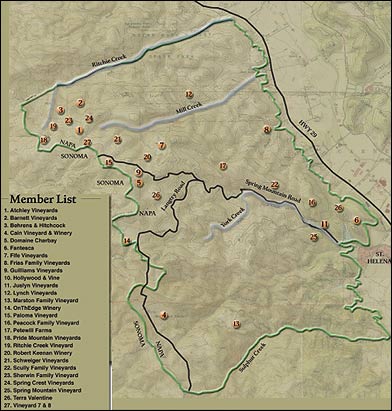 Spring Mountain District AVA map